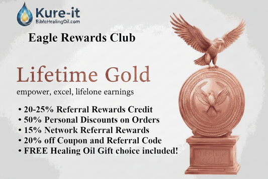 Kure-it Eagle Lifetime Gold Level Rewards : A rose gold statue of an eagle on a shield.