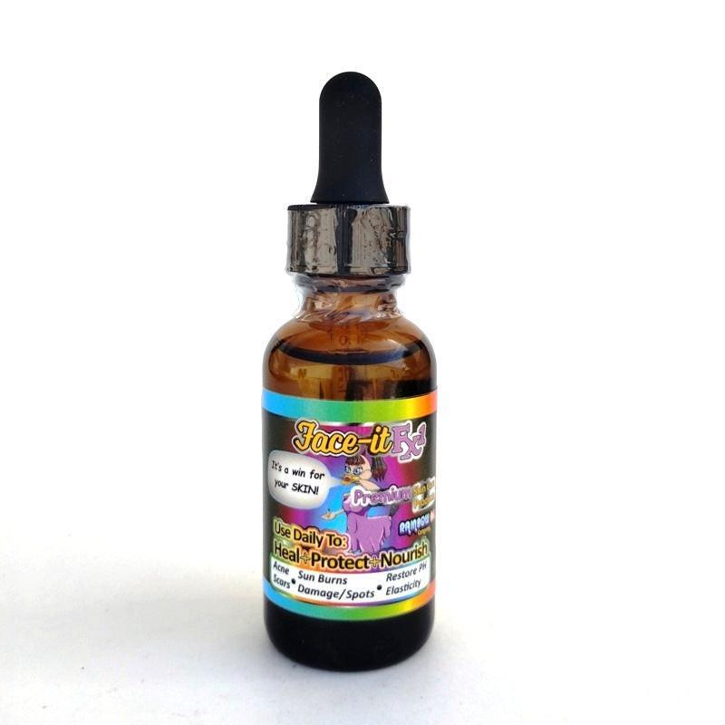 Bottle of 'Face-It' skincare product with a dropper