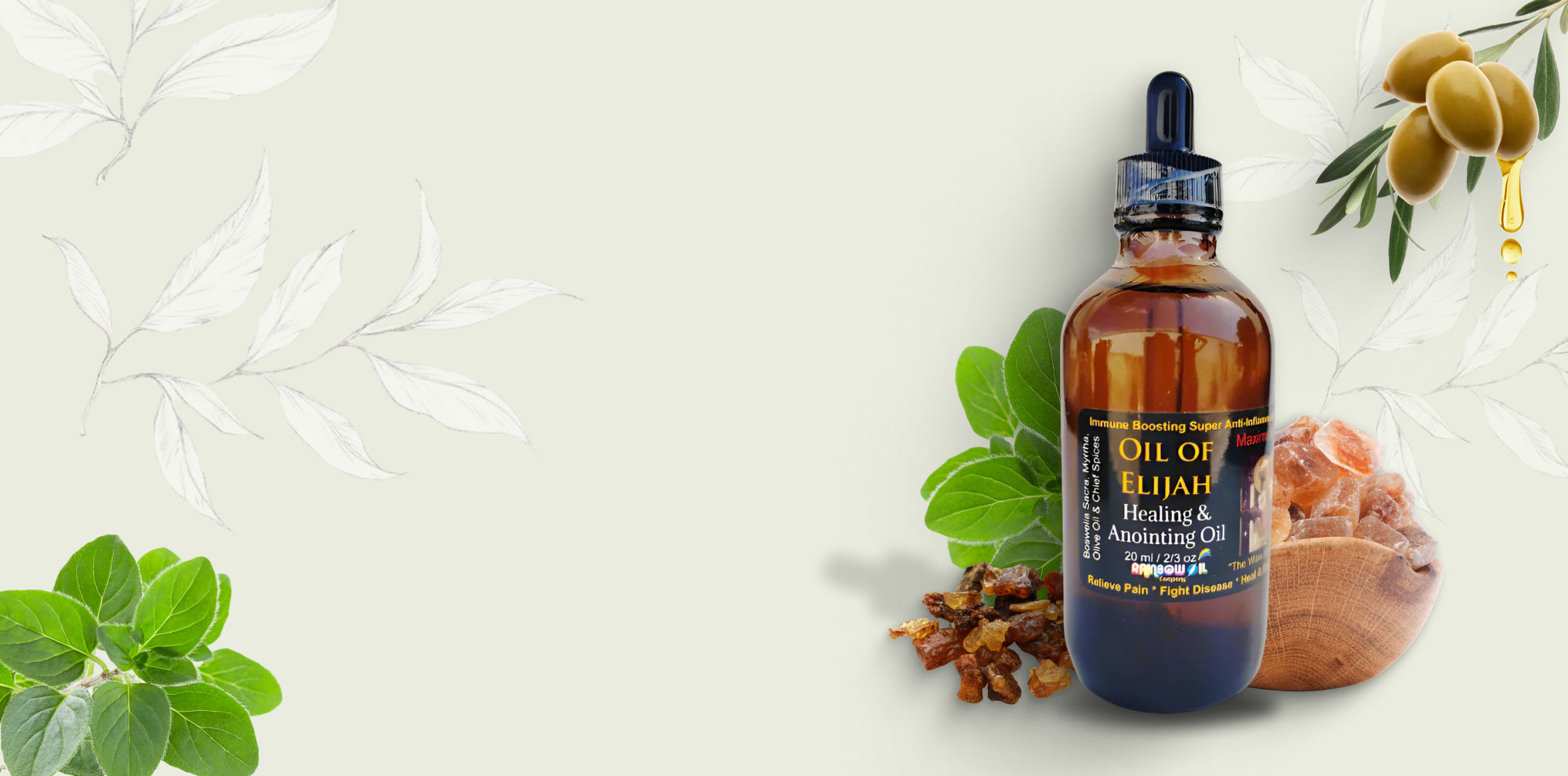 Bottle of 'Oil of Elijah' of healing and anointing oil