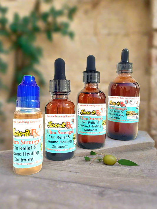 Rx9 frankincense and myrrh infused healing oil.