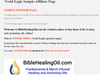 Sample affiliate landing page for BibleHealingOil.com with promotional text and branding.