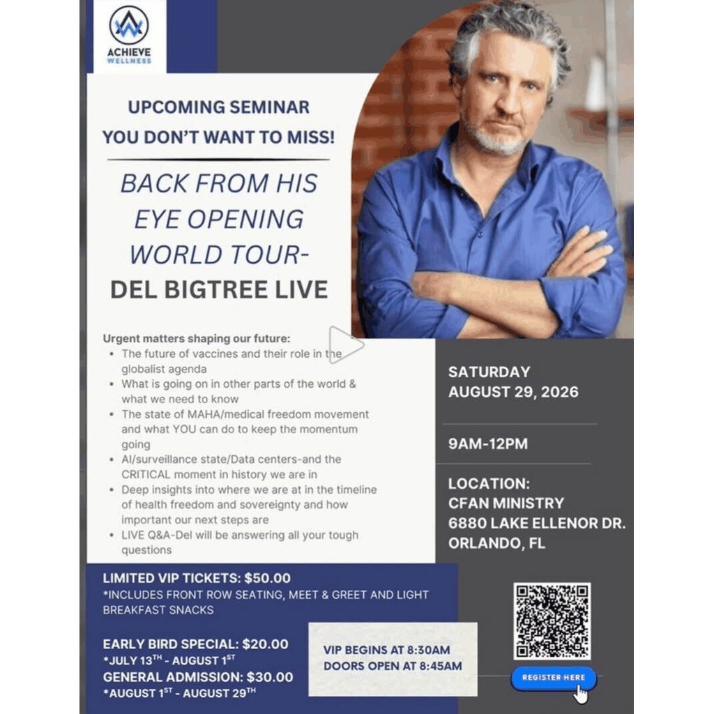 Join us Saturday for a Life Seminar with Important Updates from Del Big Tree - Back from his World Tour