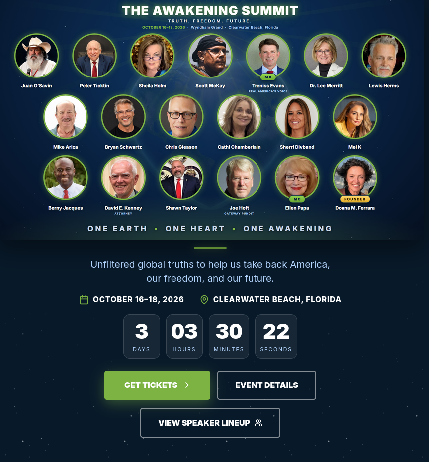 The Awakening Summit 2026: Health Freedom, Truth, and Community in Clearwater Beach, Florida