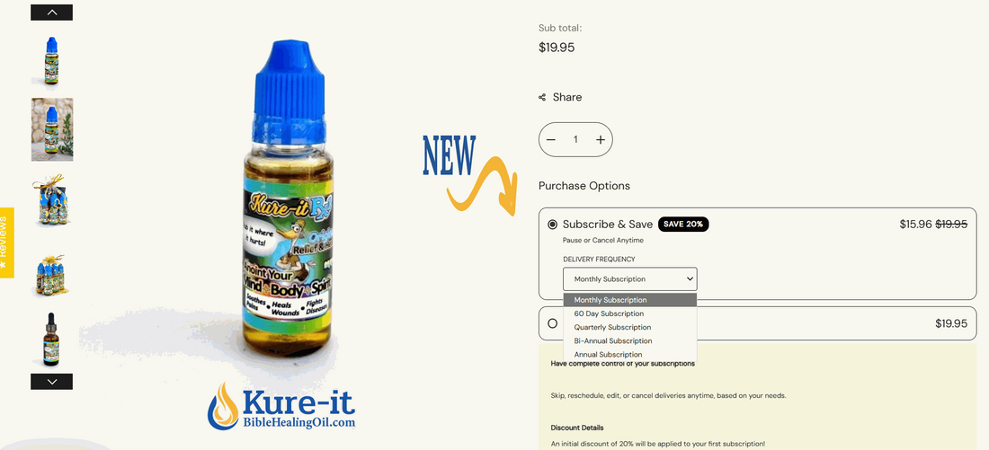 Never Run Out of Your Healing Oils: Introducing New Ways to Save and Subscribe!