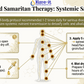 Infographic on The Good Samaritan Therapy: Systemic Saturation with a human figure and text.