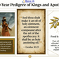 Educational graphic about a 4,000-year pedigree of kings and apothecaries with text and illustrations.