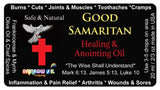 Good Samaritan Oil essential ingredients and label