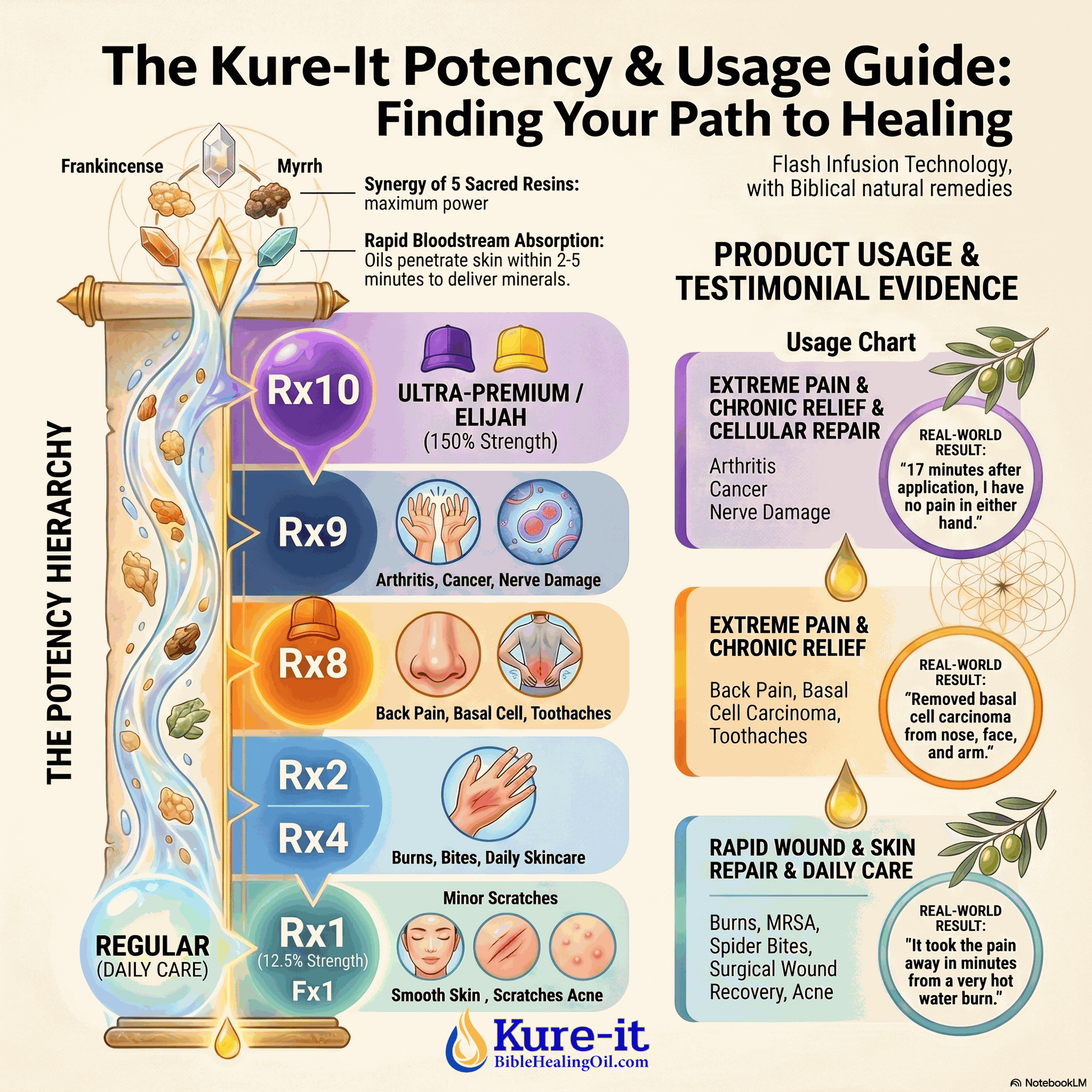 Kure-it Potency Guide Graphic for Bible healing oils
