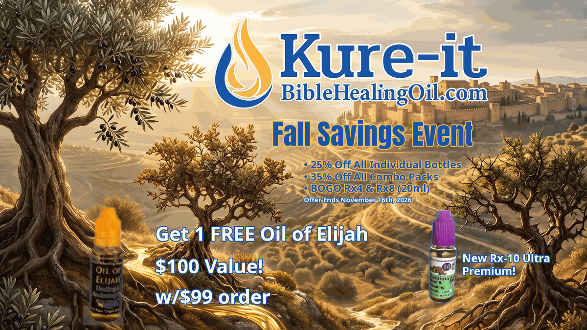 Kure-it Fall Savings Event - 25% off all individual bottles, 35% off all combo packs, Buy One Get One FREE Rx4 & Rx8 20ml bottles, offer ends November 16th 2026