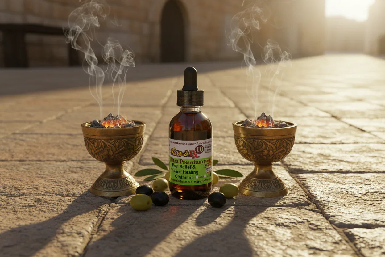 Rx10 6Bible healing oil in 60ml glass dropper bottle in Jerusalem