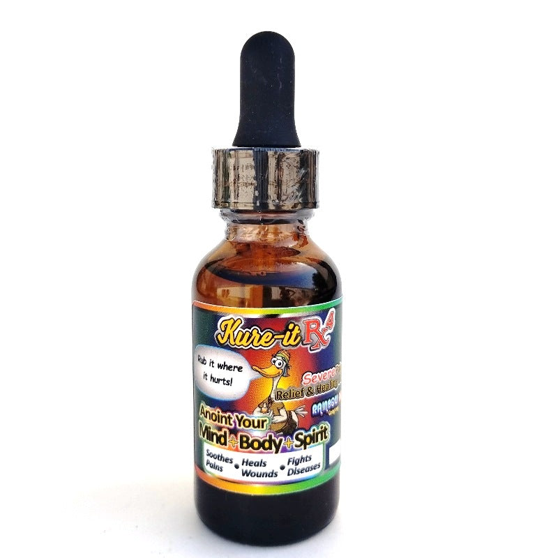 Kure it Healing oil Rx4 chronic strength 30ml glass dropper.