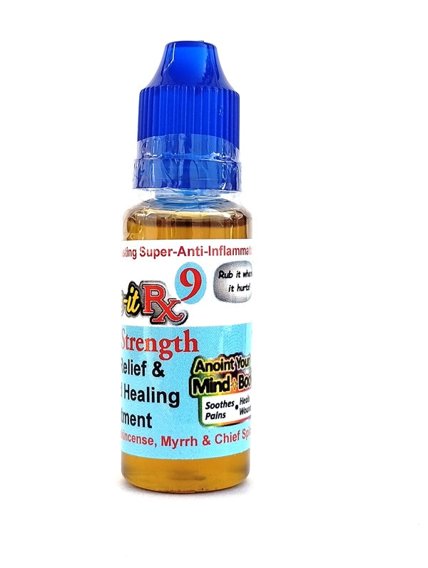 Kure it Rx9 ultra strength Bible Healing Oil for natural pain relief and wound healing.